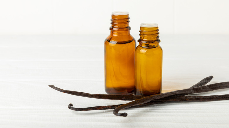 Vanilla pods and essential oil extract.