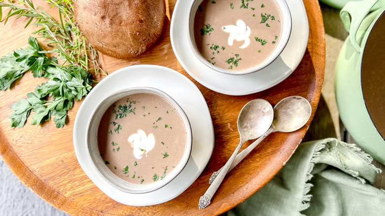 porcini mushroom soup bowls