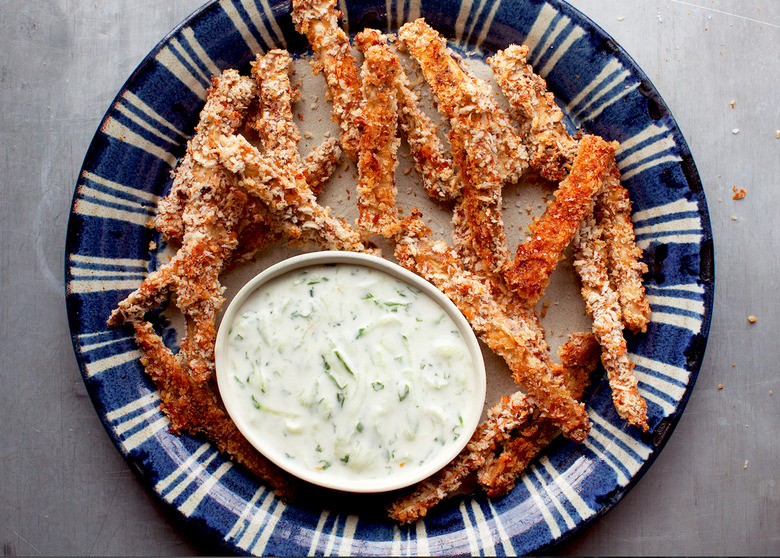 Crispy eggplant fries are healthier and more satisfying than regular spuds. Bread 'em up!