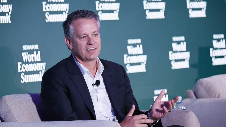 Walmart CEO John Furner addresses an audience.