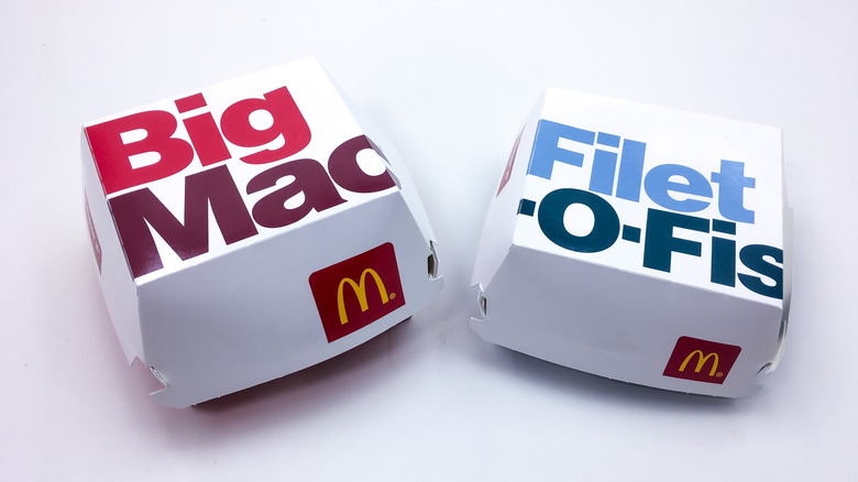 Big Mac box and a Filet-O-Fish box