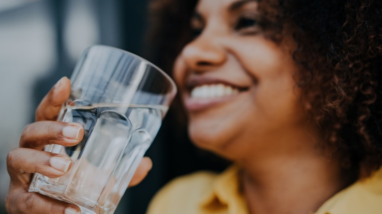 Woman drinking water