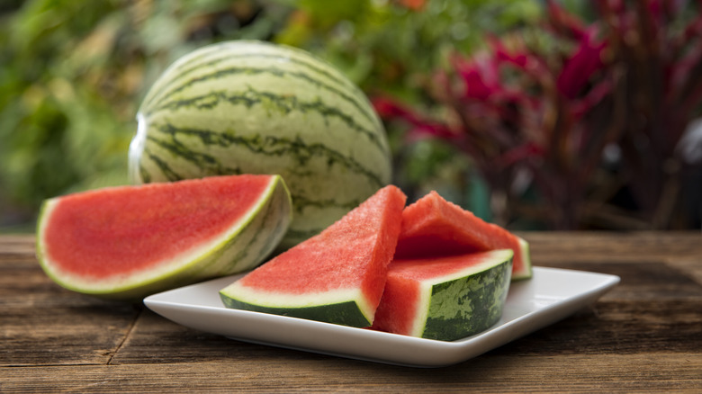 Sliced watermelon