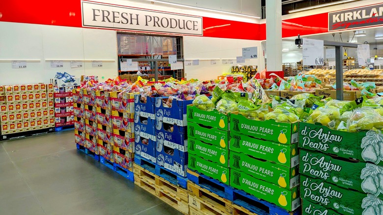 Kirkland Signature inventory on display at a Costco warehouse