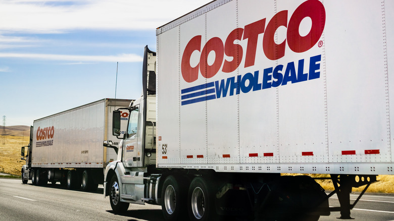 Costco trucks on the freeway
