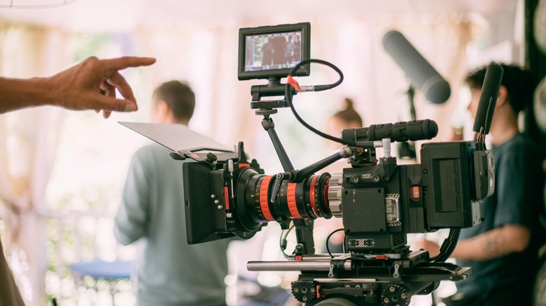 Closeup of camera on TV set