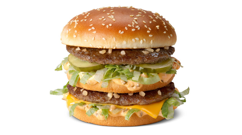 McDonald's Big Mac against a white background.