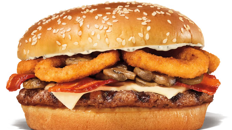 Burger King Ultimate Steakhouse Whopper against a white background.