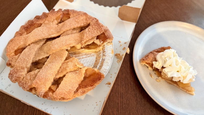 Favorite Day apple pie slice and whole pie