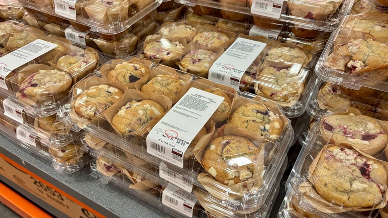 Muffins in boxes on a table