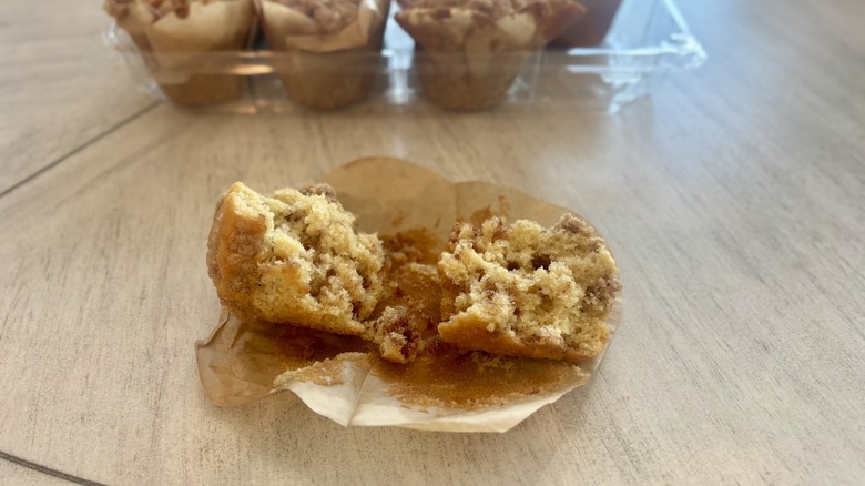 Open cinnamon chip muffin
