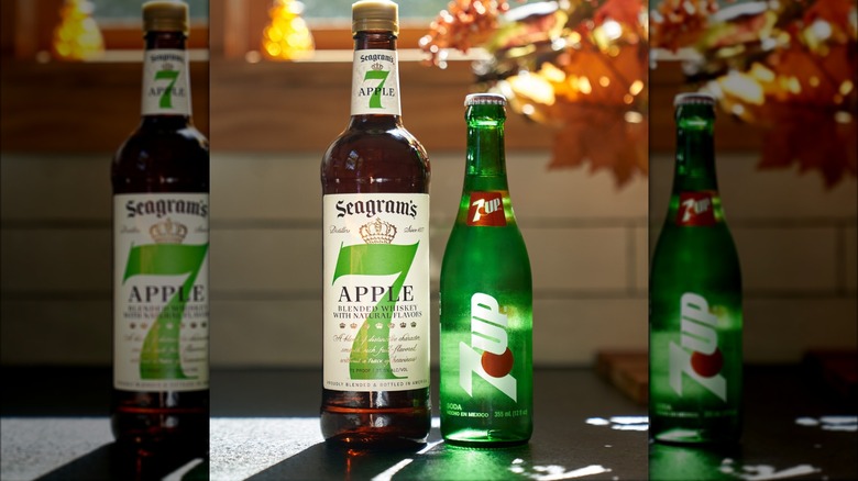 Bottle of Seagram's 7 and 7UP