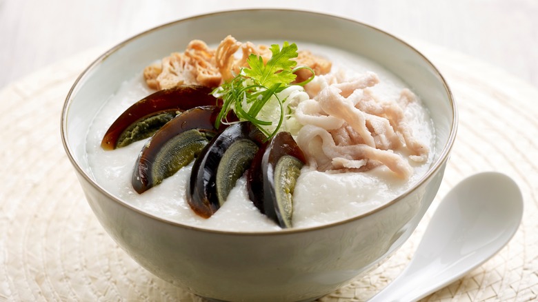 Century egg and pork congee