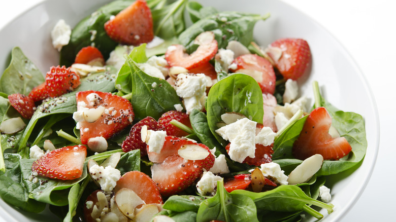strawberry almond feta salad
