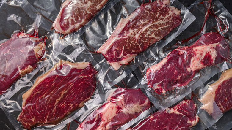 Mail-order steaks in vacuum-sealed packages