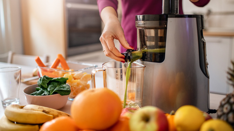 cold press juicer with fruits