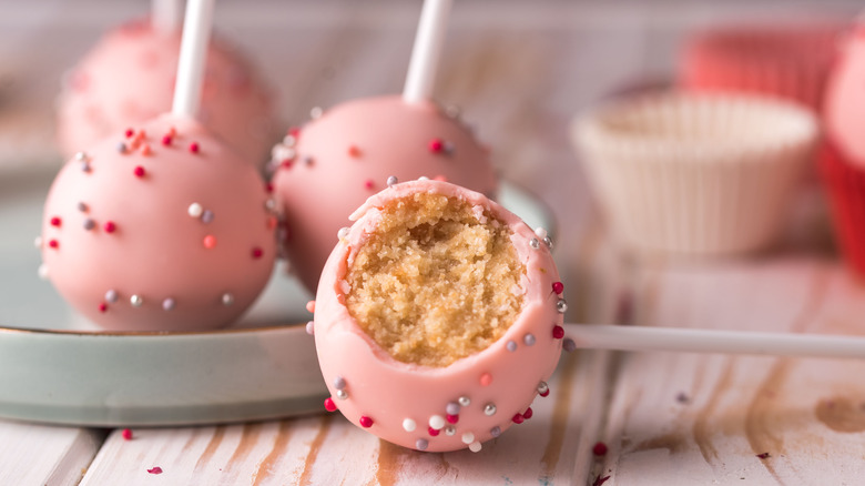 Pink cake pops