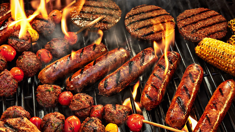 Impossible Foods plant-based meats on grill