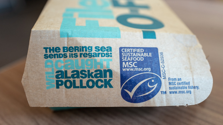 A Filet-O-Fish box with the MSC certification.