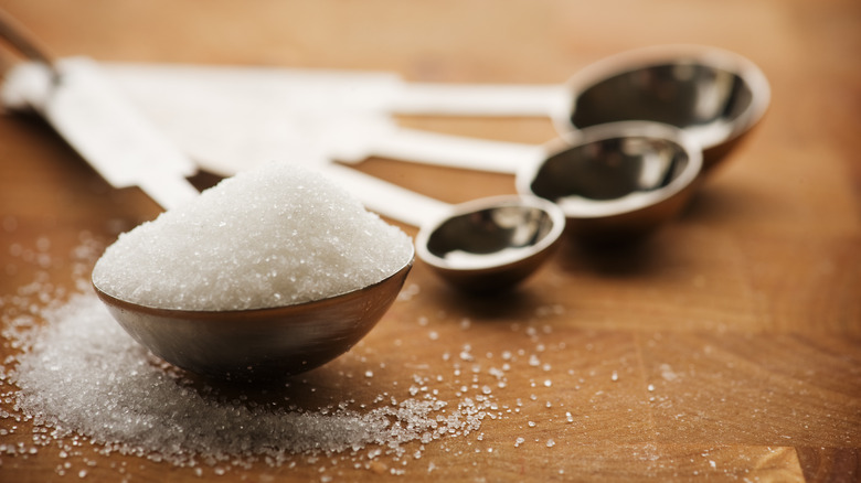 Tablespoon filled with sugar