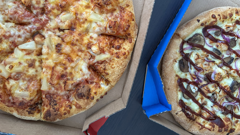 Two Domino's pizzas.