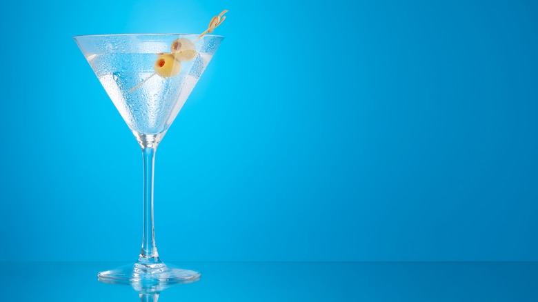 Martini on a blue background