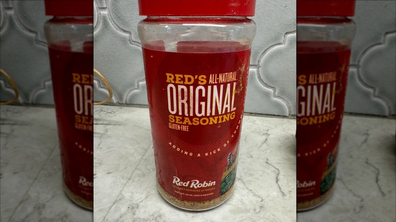 A jar of Red Robin seasoning.