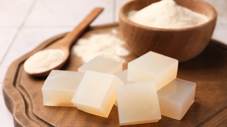 Agar gelatin cubes and powder
