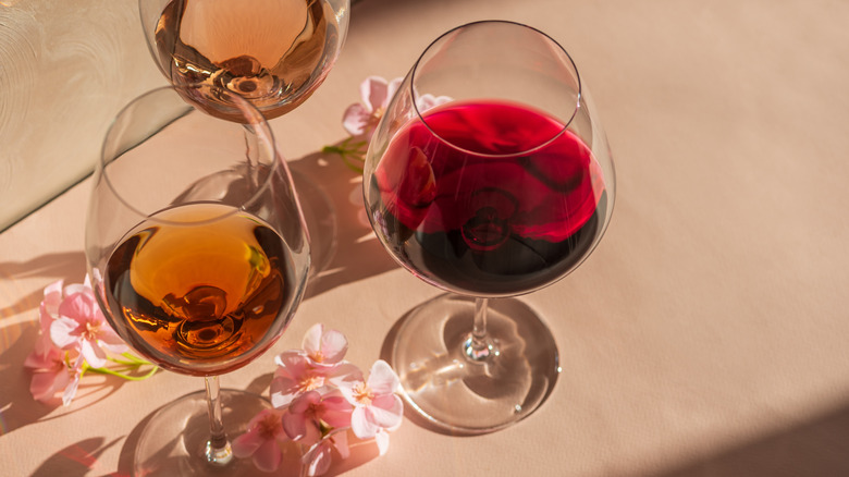 Three glasses of wine.