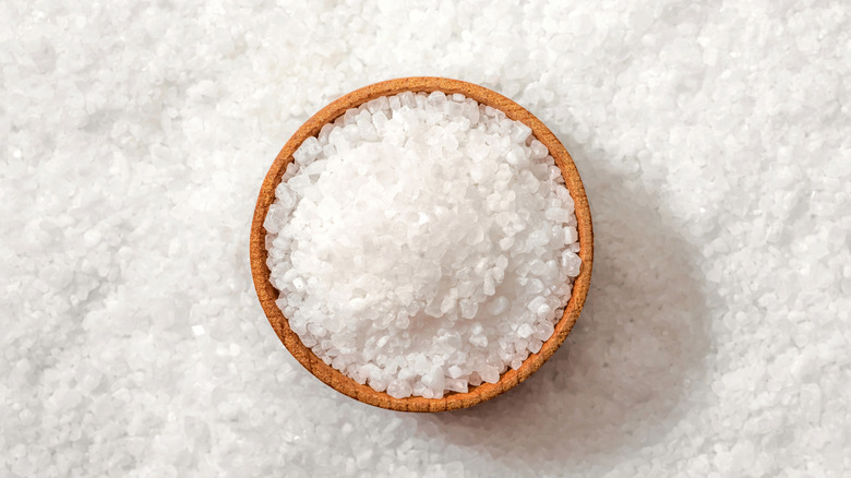 A bowl of crystal salt.