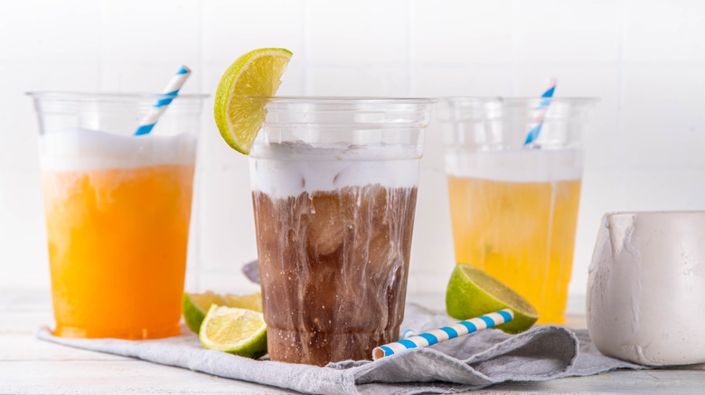 Several different dirty sodas.