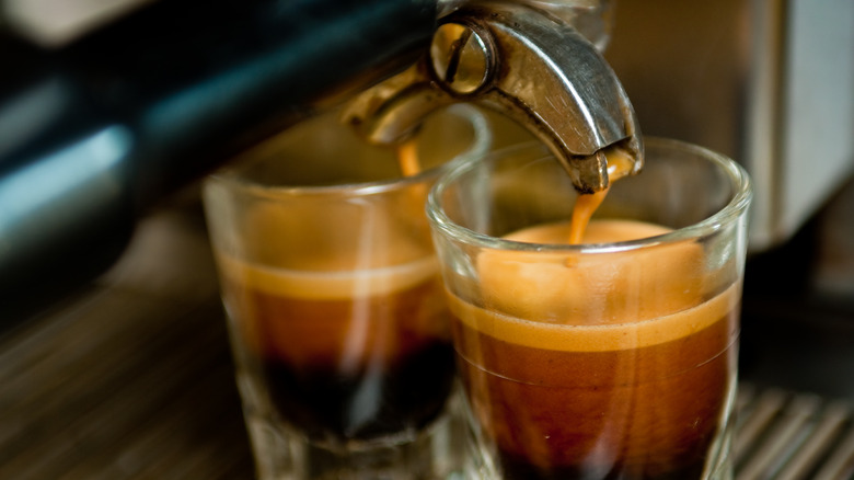 espresso being brewed