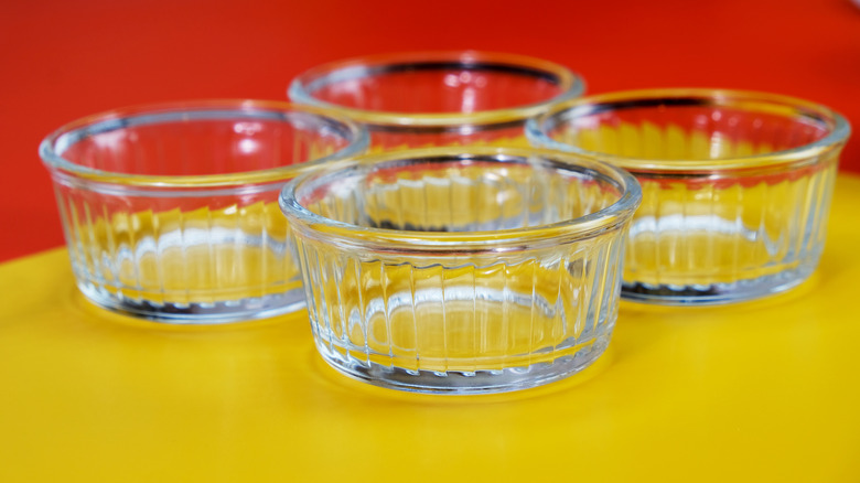 set of four glass ramekins