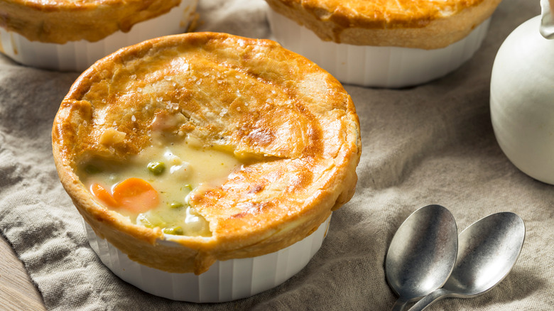 individual pot pie in ramekin