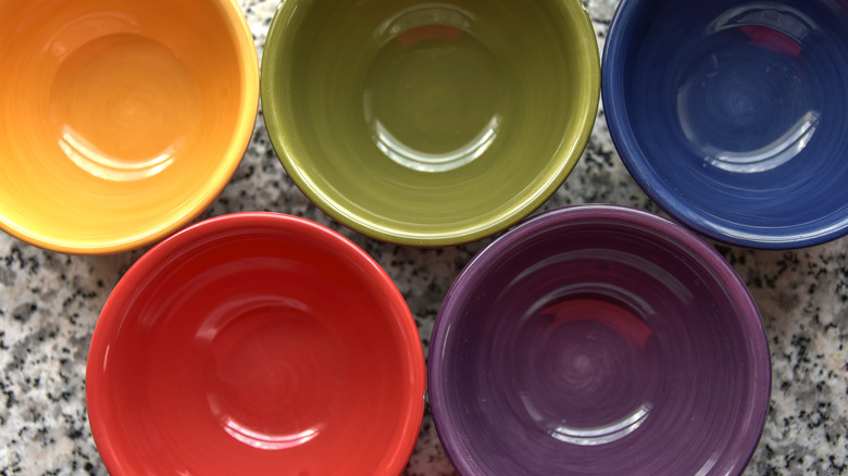 set of brightly colored ramekins