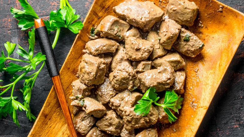Prepared bull testicles