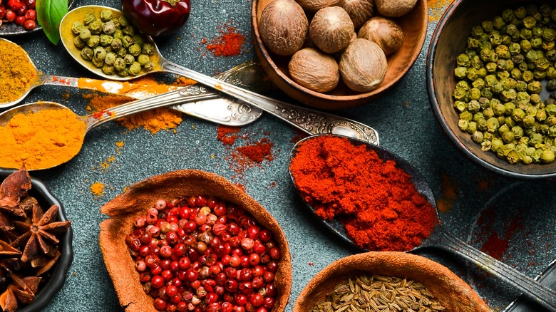 display of different spices