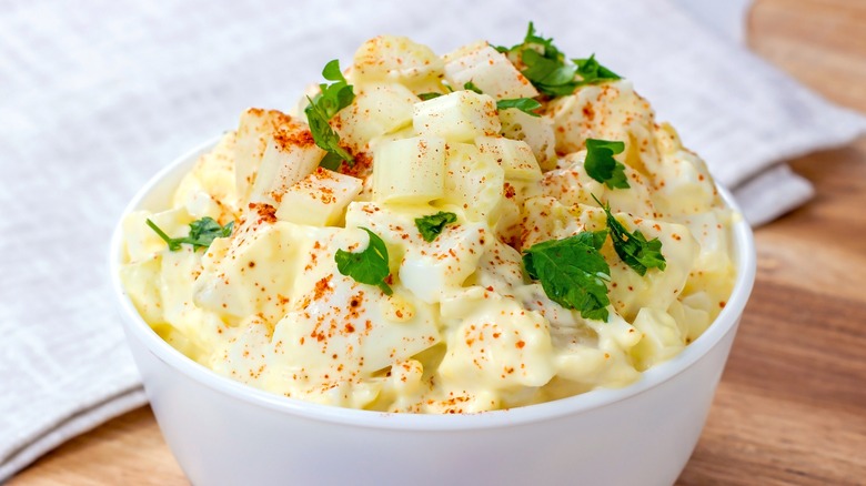 Amish potato salad in a bowl