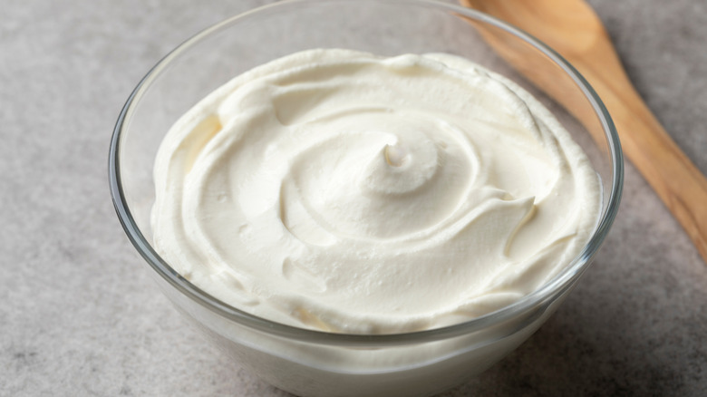 bowl of creme fraiche 