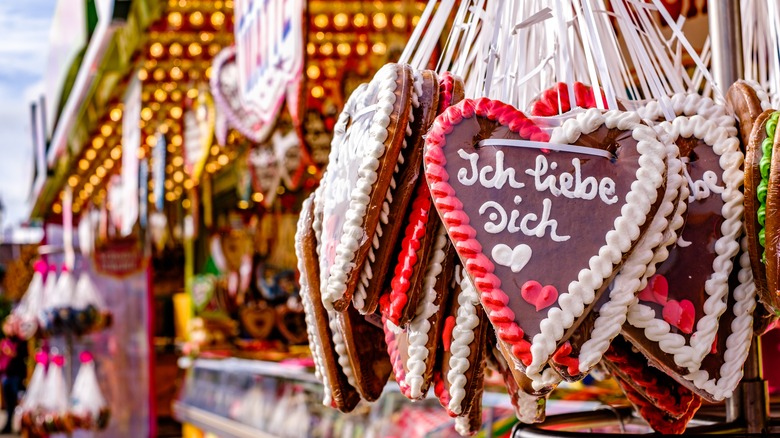 gingerbread cookies hanging at market