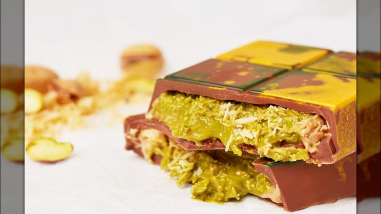 milk chocolate bar with knafeh filling from Fix Dessert Chocolatier