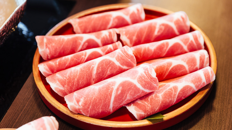 slices of kurobuta pork
