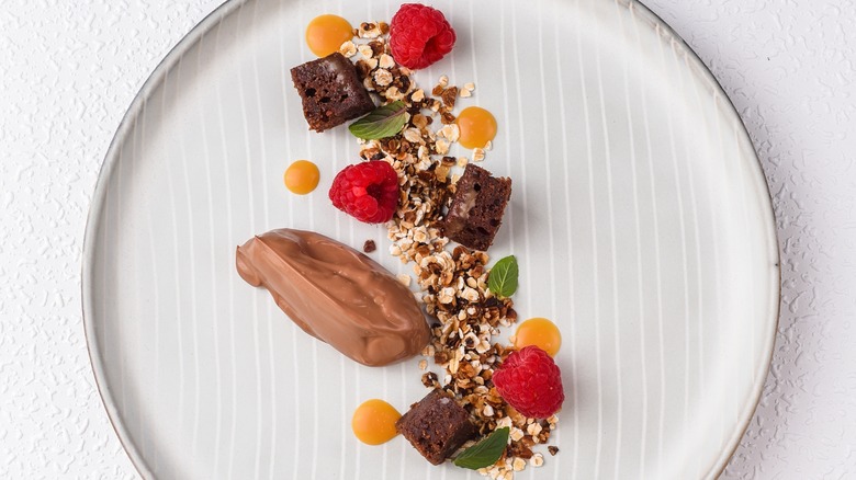 Namelaka chocolate brownie dessert