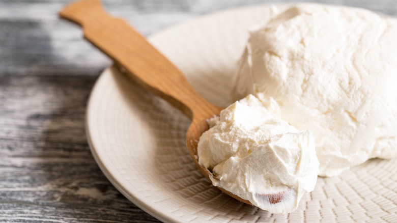 spoonful of homemade quark