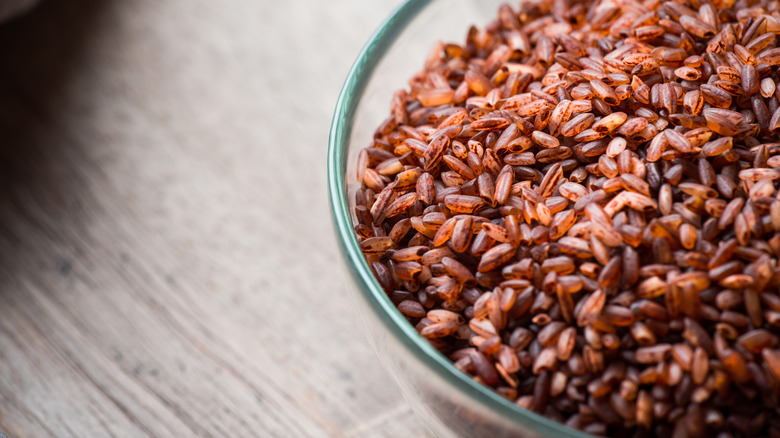 steamed red rice bowl