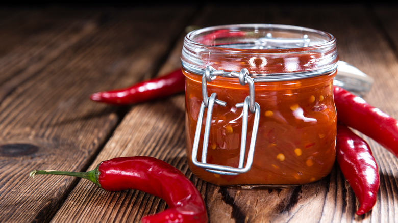 A jar of sambal oelek