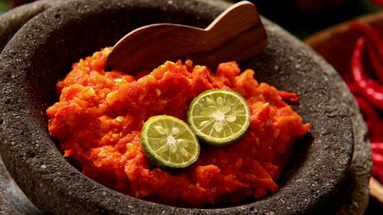bowl of sambal oelek
