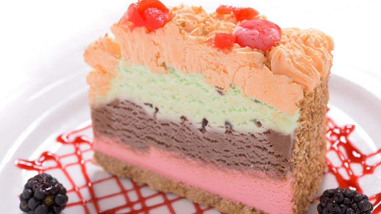 slice of spumoni ice cream