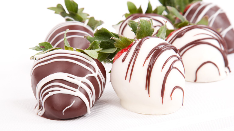 White chocolate coated Strawberries 