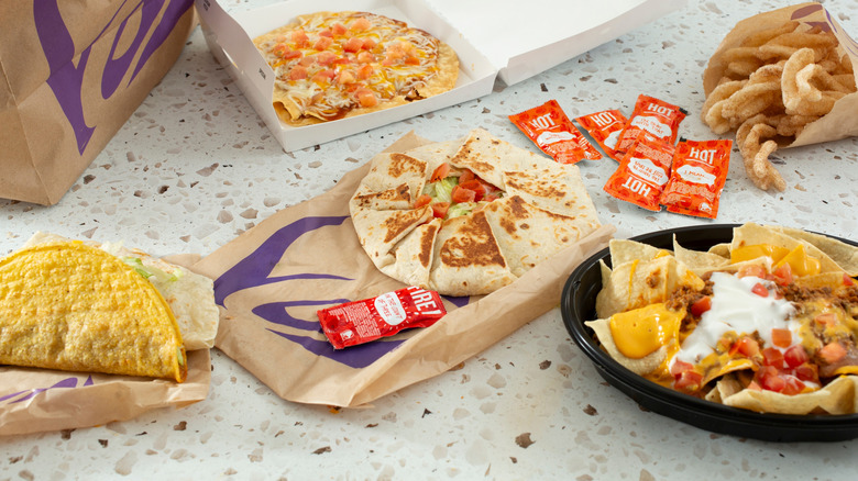 Taco Bell food on table